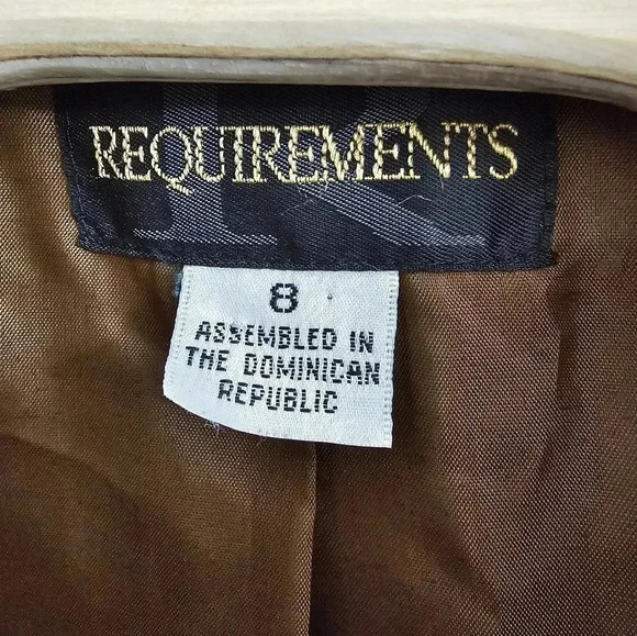 Vintage Requirements Woman’s‎ Brown Tartan Plaid Blazer Size 8 Wool Blend Jacket - Picture 2 of 4